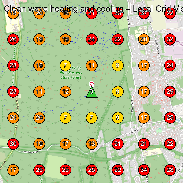 Clean wave heating and cooling GeoGrid visibility map for Air Conditioning Contractor in None